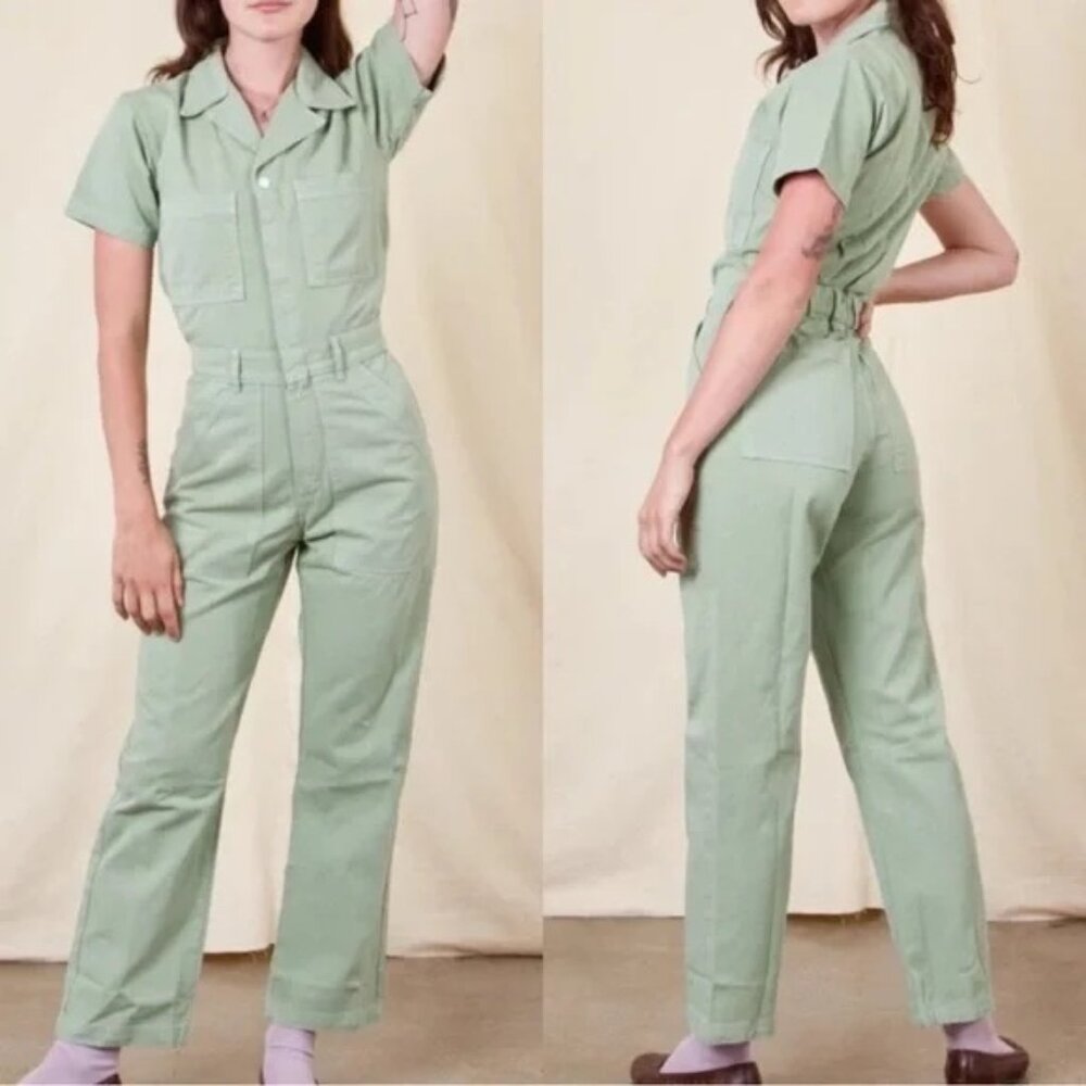 Big Bud Press Short Sleeve Jumpsuit Sage Green Size Small